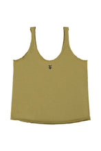 Sisters Department Top with v-neck - Olive green with "choreographer" print