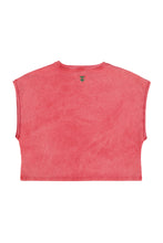 Sisters Department Sleeveless T-shirt/Top with round neck - Coral with "dance club" print