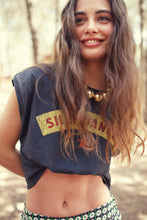 Sisters Department Sleeveless T-shirt/Top with round neck - Black with "silly dancer" print