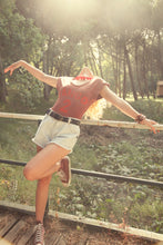 Sisters Department Shorts with fringes - Light blue denim with zebra print