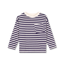 Wynken Wynken Long Sleeve Pocket Tee - Night Navy / ecru