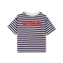 Wynken Stripe Cap Tee - Night Navy / Ecru