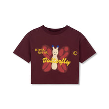 wynken cropped bon bon tee - bench red butterfly
