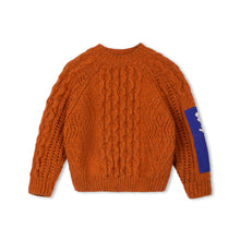 wynken aran knit jumper wool mix pumpkin