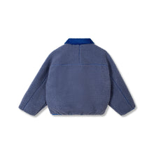 wynken faux fur reversible jacket tobacco blue
