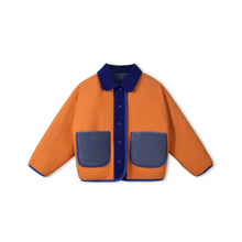 wynken faux fur reversible jacket tobacco blue