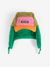 bobo choses color block sheepskin chapka pink green