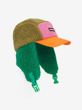 bobo choses color block sheepskin chapka pink green