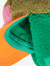 bobo choses color block sheepskin chapka pink green