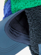 bobo choses color block sheepskin chapka blue green