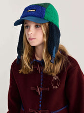 bobo choses color block sheepskin chapka blue green