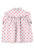 piupiuchick short dress light blue denim with red dots