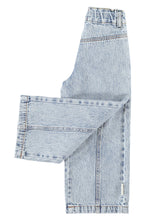 piupiuchick flare trousers fadded light blue denim