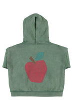 piupiuchick hoodie green with apple print