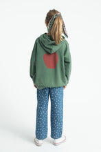 piupiuchick hoodie green with apple print