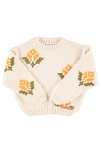 piupiuchick jacquard sweater ecru with flowers