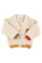 piupiuchick knitted cardigan ecru with patch