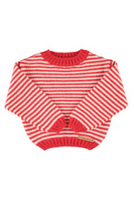piupiuchick knitted sweater ecru & red stripes