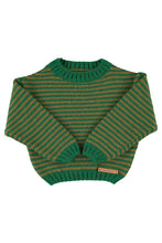 piupiuchick knitted sweater green & brown stripes