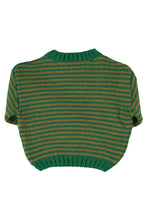 piupiuchick knitted sweater green & brown stripes