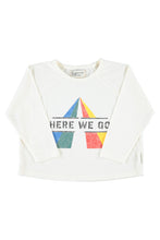 piupiuchick longsleeve t-shirt ecru with "here we go" print