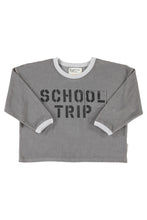 piupiuchick terry cotton longsleeve t-shirt grey with "school trip" print