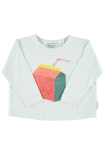 piupiuchick longsleeve t-shirt light grey with multicolor juice box print