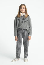piupiuchick mom fit trousers grey with black flowers