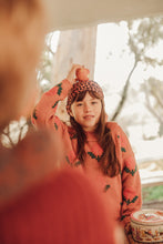 piupiuchick jacquard sweater with collar old pink with flowers