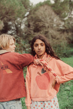 piupiuchick sweatshirt with collar pink with apple print