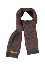 piupiuchick knitted scarf dark grey with animal print