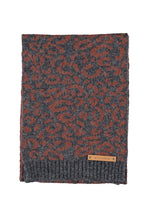 piupiuchick knitted scarf dark grey with animal print