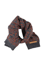 piupiuchick knitted scarf dark grey with animal print