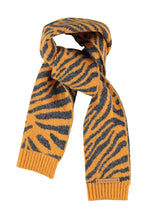 piupiuchick knitted scarf orange with zebra print