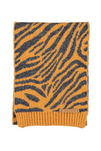piupiuchick knitted scarf orange with zebra print