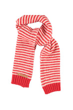 piupiuchick knitted scarf ecru & red stripes
