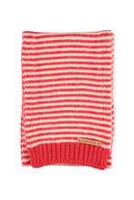 piupiuchick knitted scarf ecru & red stripes