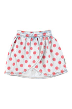piupiuchick short skirt light blue denim with red dots