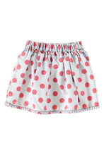 piupiuchick short skirt light blue denim with red dots