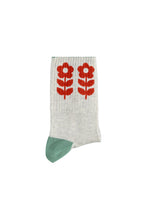 piupiuchick socks light grey with red flowers
