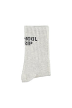 piupiuchick socks light grey with "school trip"