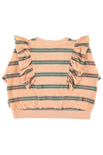 piupiuchick terry cotton sweatshirt light pink with double stripes