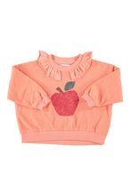 piupiuchick sweatshirt with collar pink with apple print