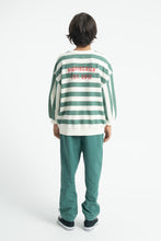 piupiuchick sweatshirt ecru & green stripes with "piupiuchick" print