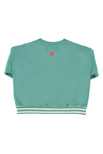 piupiuchick sweatshirt green with "here we go" print