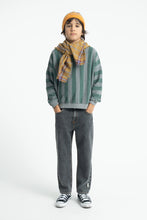 piupiuchick sweatshirt grey & green stripes