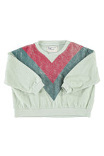 piupiuchick sweatshirt mint green with multicolor triangle print