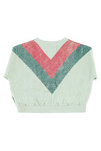 piupiuchick sweatshirt mint green with multicolor triangle print