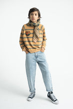 piupiuchick terry cotton sweatshirt sand with double stripes