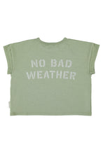 piupiuchick t-shirt olive green with sun & cloud print